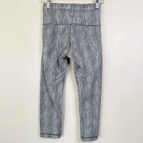 Lululemon Wunder Under Crop Full On Luon 21" High Rise Arrow Jacquard Dark Olive - Picture 12 of 13